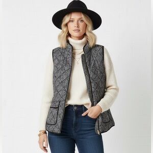 Black & White Quilted Vest Size Extra Large